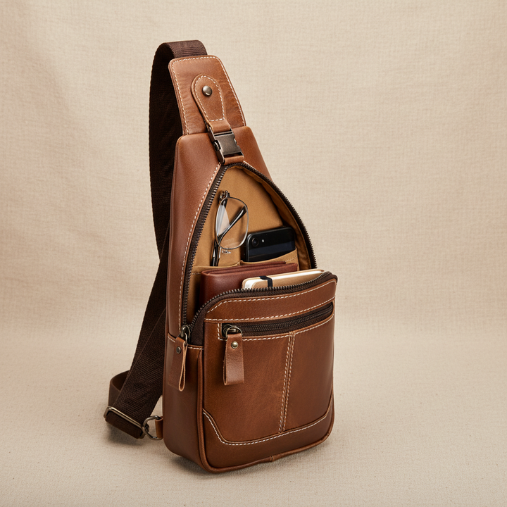 Leon Leather Chest Bag
